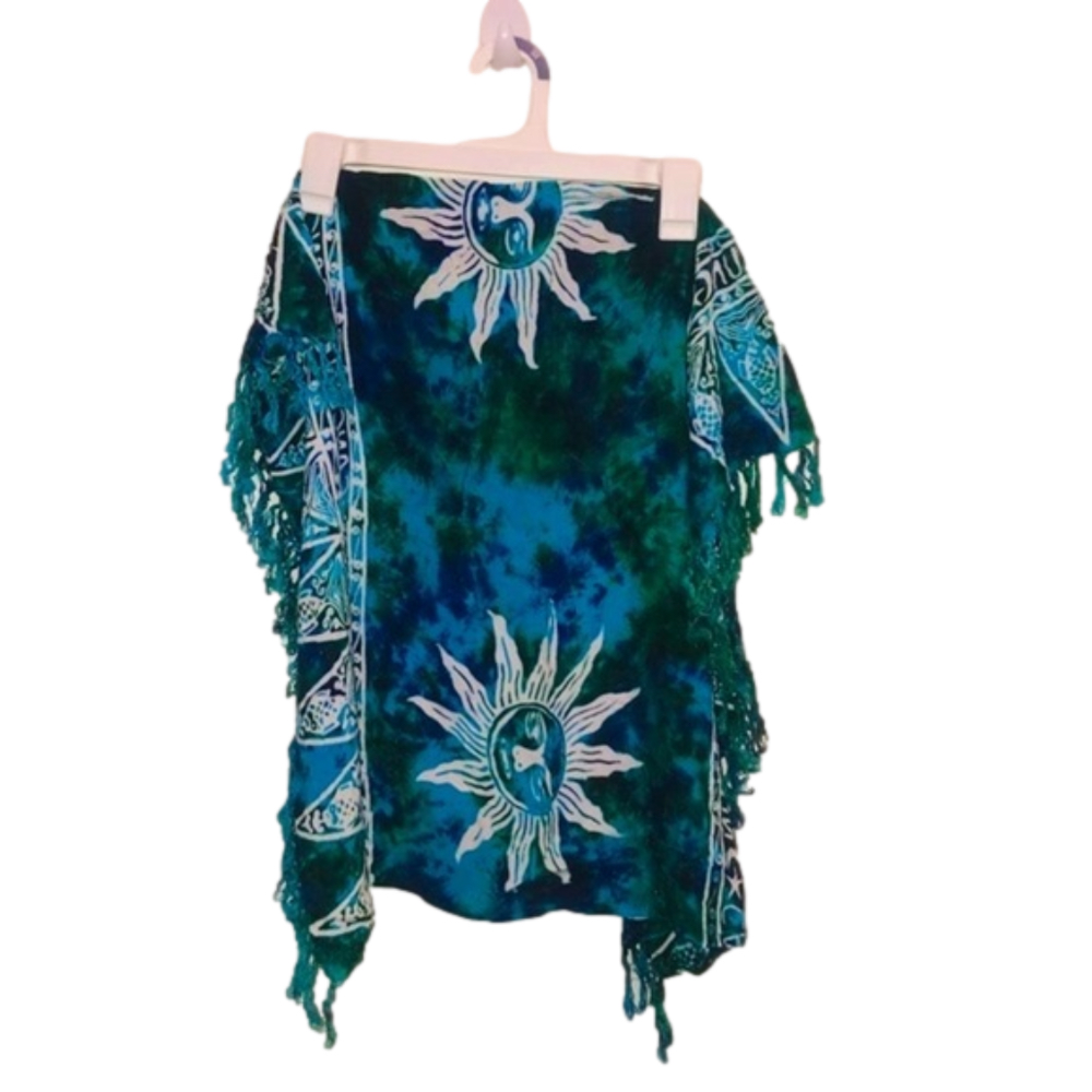 Blue & Green Tie-Dye Sun Scarf